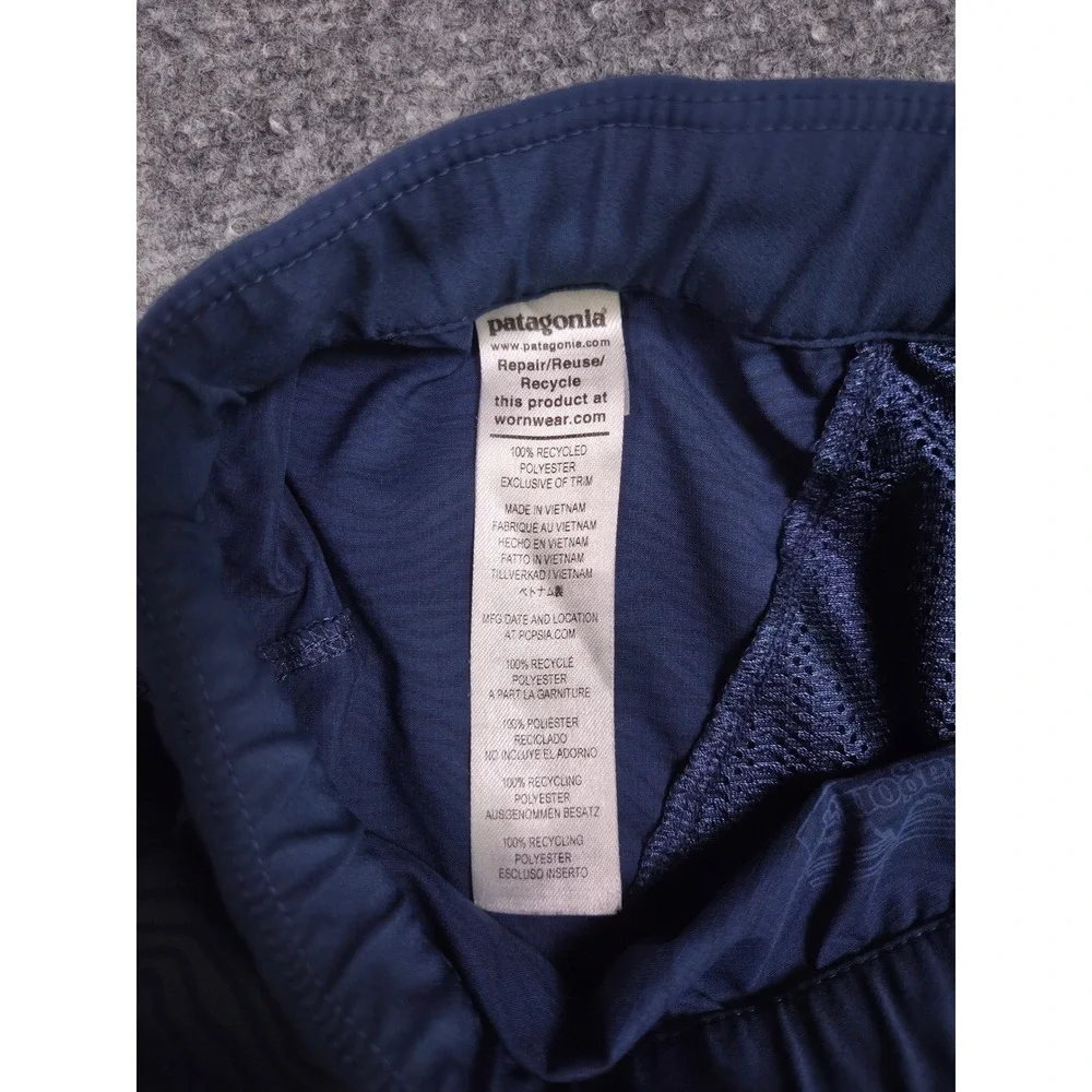 Patagonia Board Shorts Mens XL Blue Topographic Wave Print Recycled Polyester